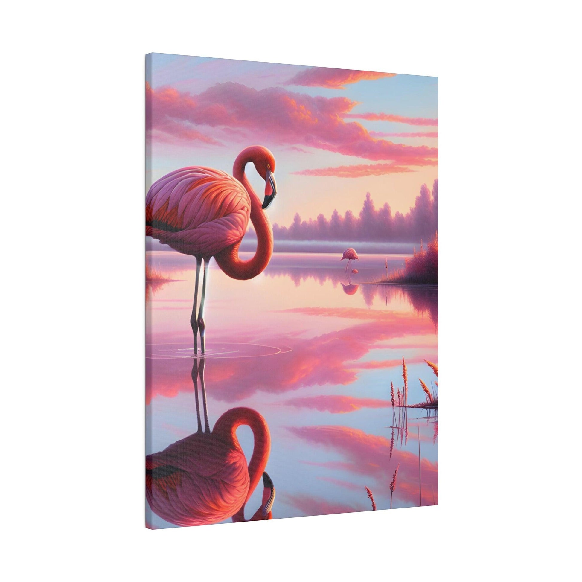 "Flamingo Fantasy: Radiant Canvas Wall Art" - The Alice Gallery