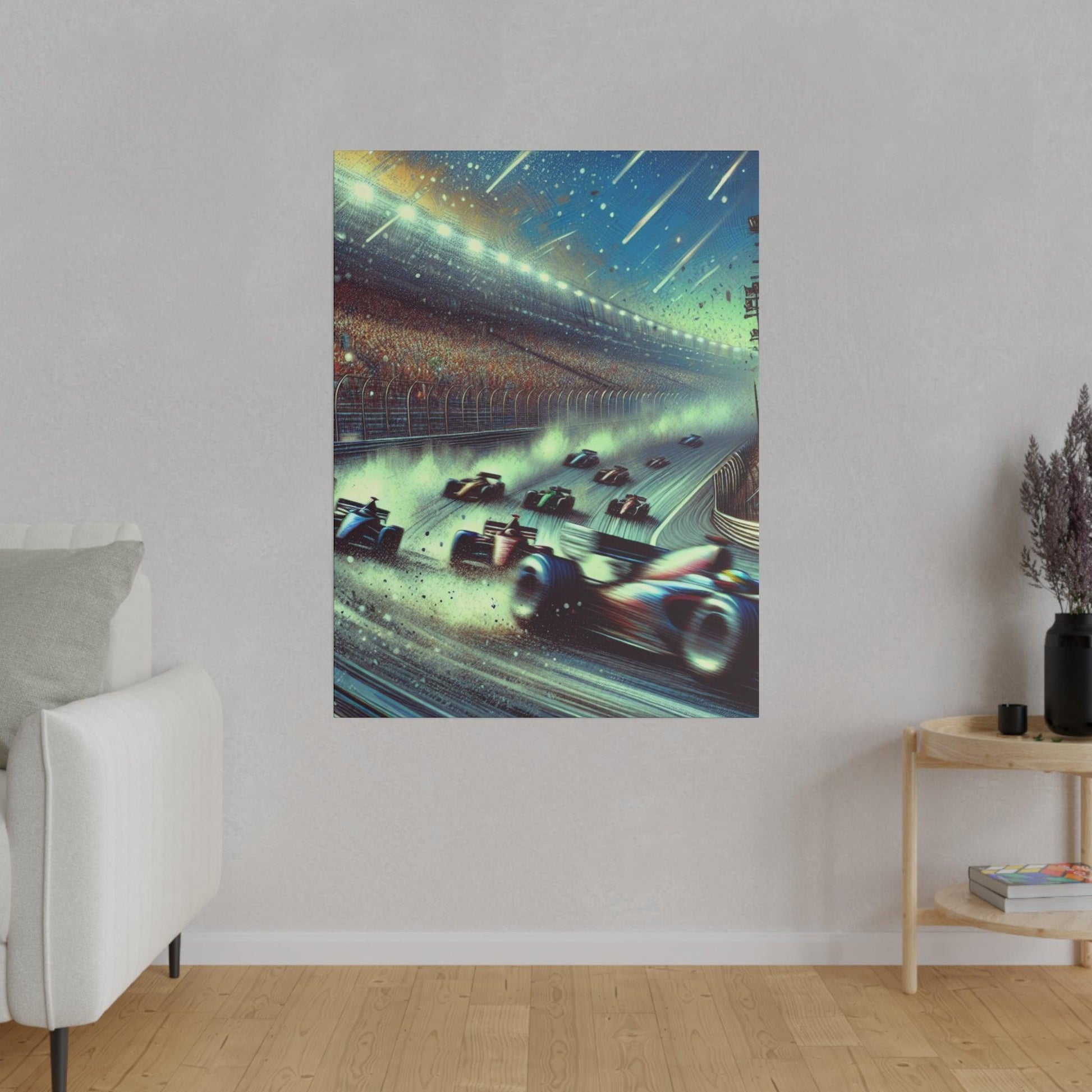 "Revved Rendezvous: Race Track Canvas Wall Art" - The Alice Gallery