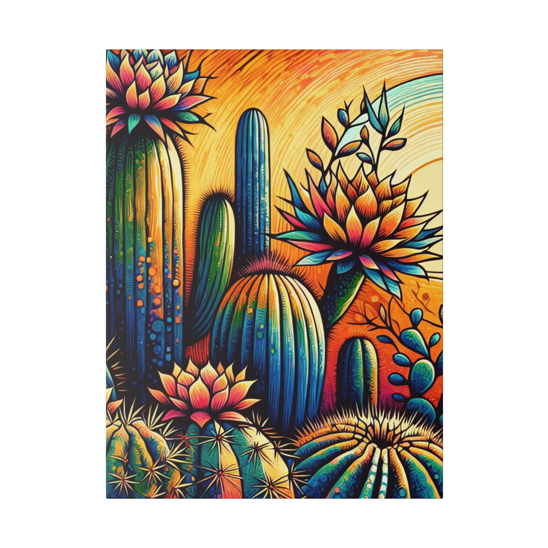 "Cactus Visions: Captivating Canvas Wall Art"