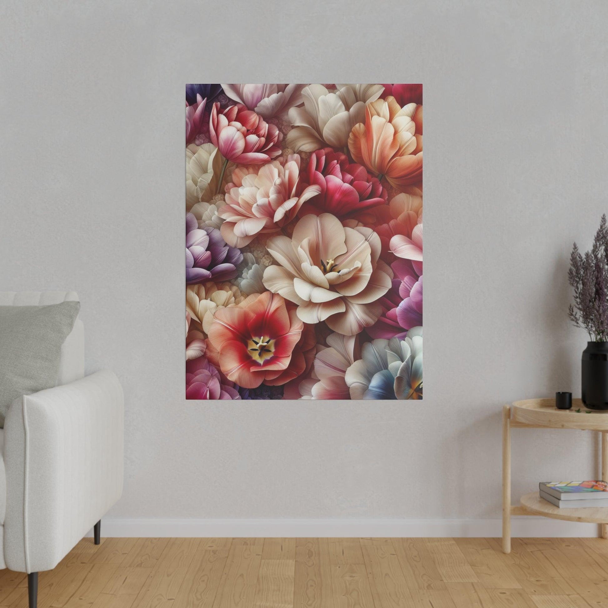 "Whispering Tulips: Abstract Canvas Wall Art" - The Alice Gallery