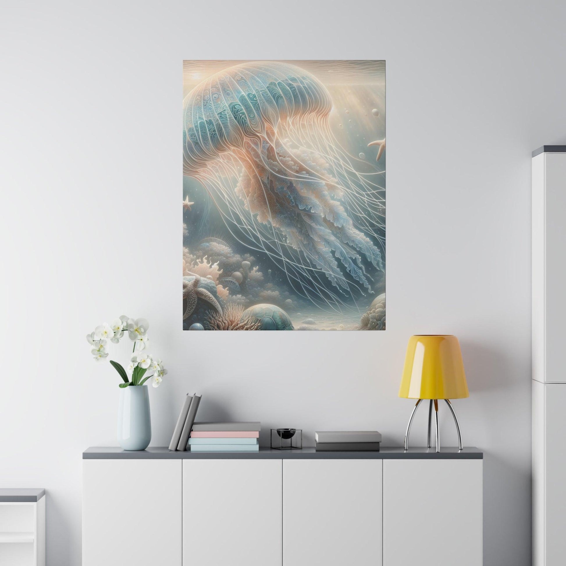 "Ocean Whispers: Jellyfish Dream Canvas Wall Art" - The Alice Gallery
