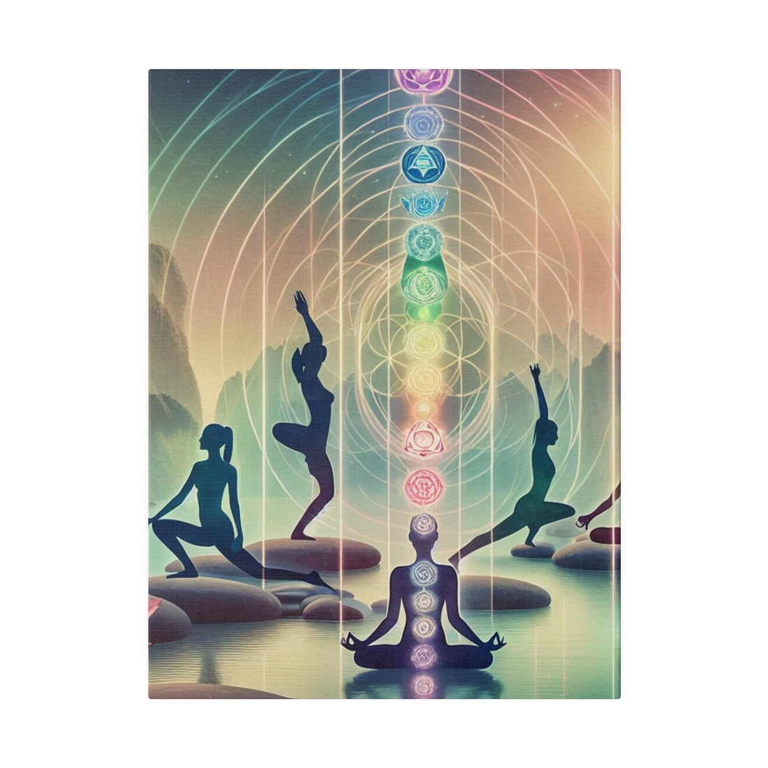 "Serenity Strokes: Tranquil Yoga-Inspired Canvas Wall Art" - The Alice Gallery