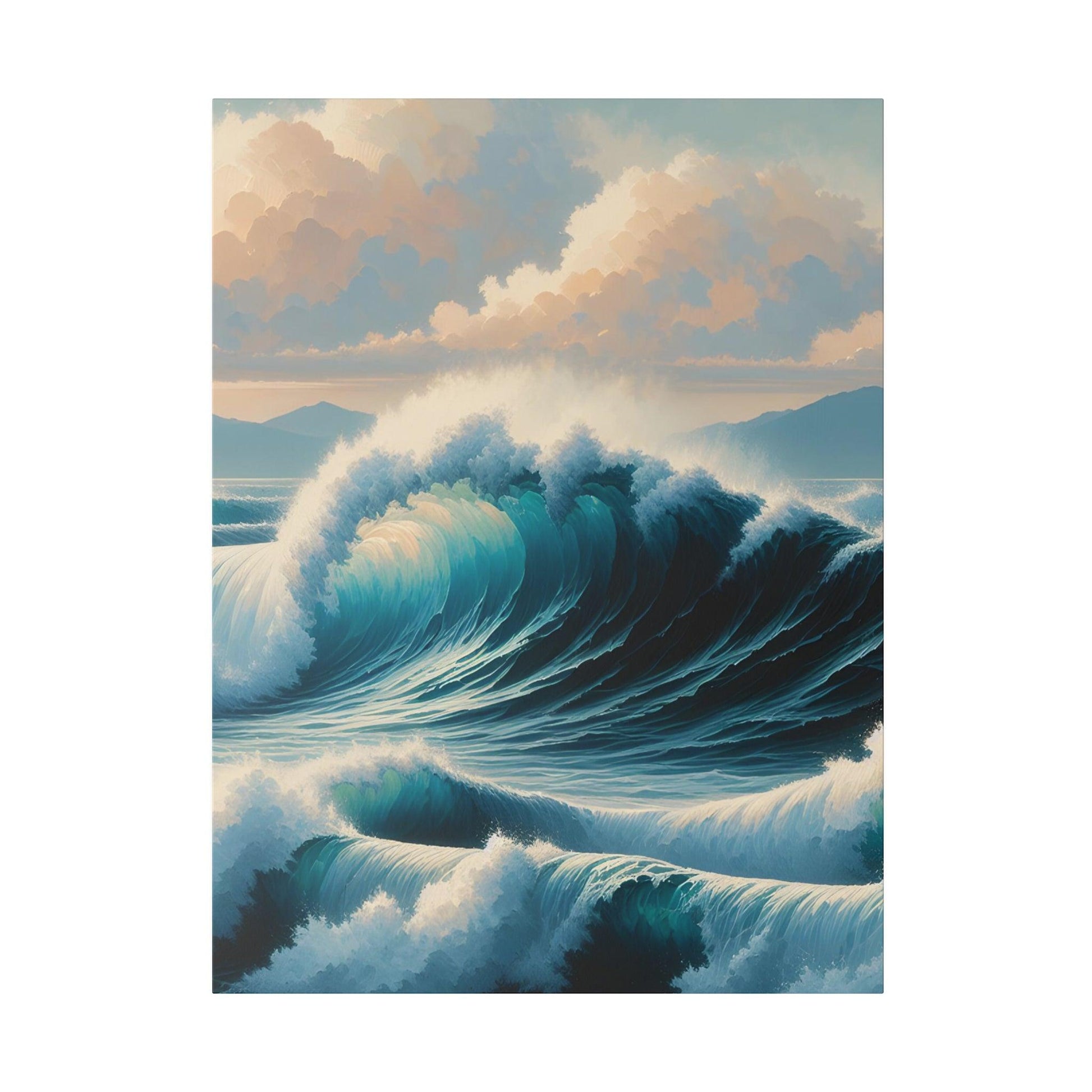 "Ocean Symphony: Wave Inspired Canvas Wall Art" - The Alice Gallery