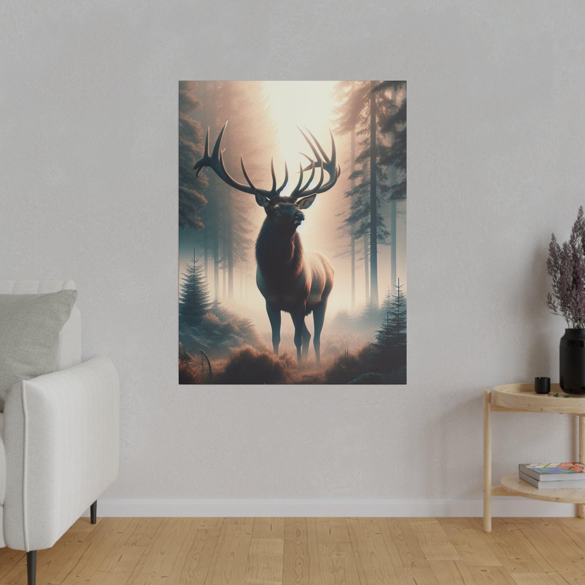 "Elk Echoes: Majestic Wilderness Canvas Wall Art" - The Alice Gallery