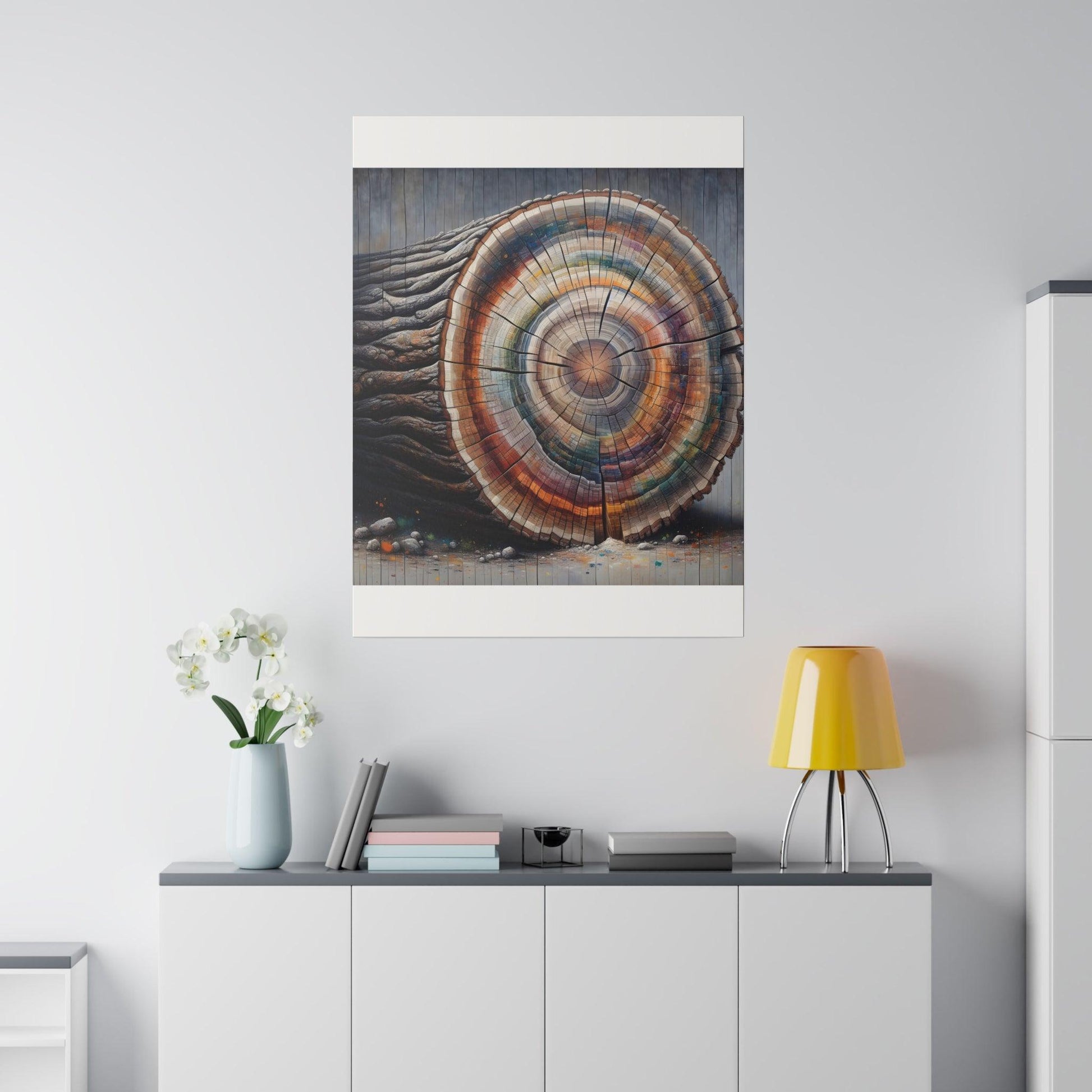 "Arboreal Halo: Tree Ring Canvas Wall Art" - The Alice Gallery