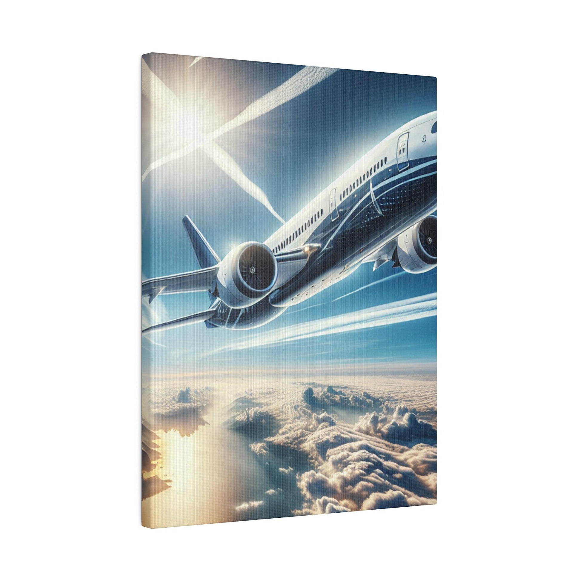 "Skyward Serenity: Airplane Inspired Canvas Wall Art" - The Alice Gallery