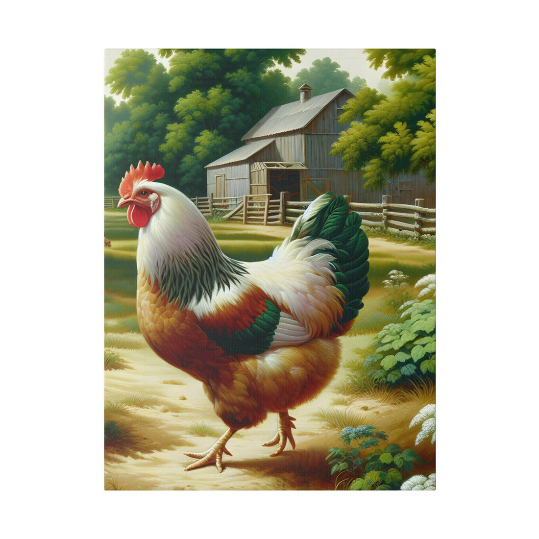 "Cluck Couture: Chic Chicken Canvas Wall Art" - The Alice Gallery