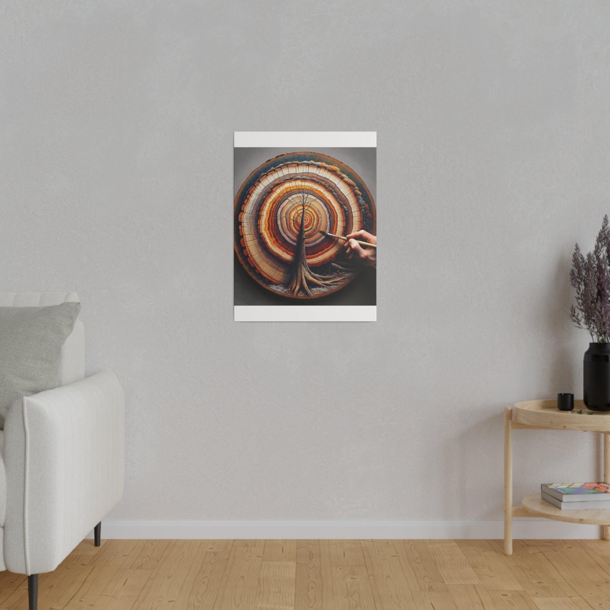 "Rings of Time: Tree Ring Canvas Wall Art" - The Alice Gallery
