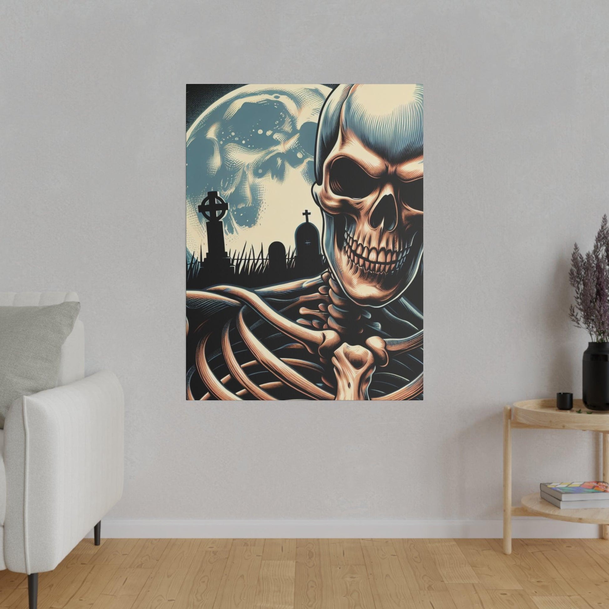 "Skeleton Whispers - Enigmatic Canvas Wall Art" - The Alice Gallery