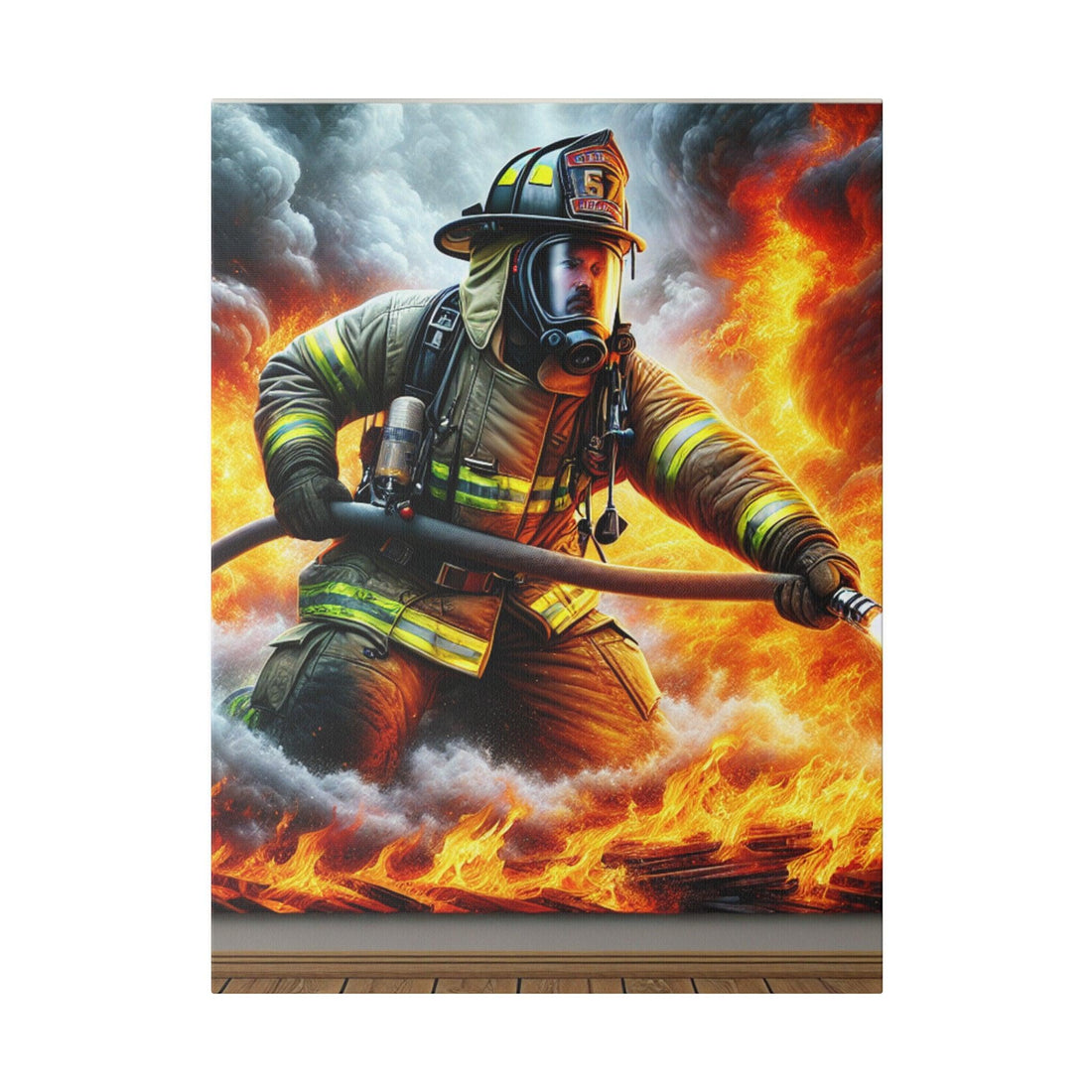 "Firefighter's Valor Canvas Wall Art" - Canvas - The Alice Gallery