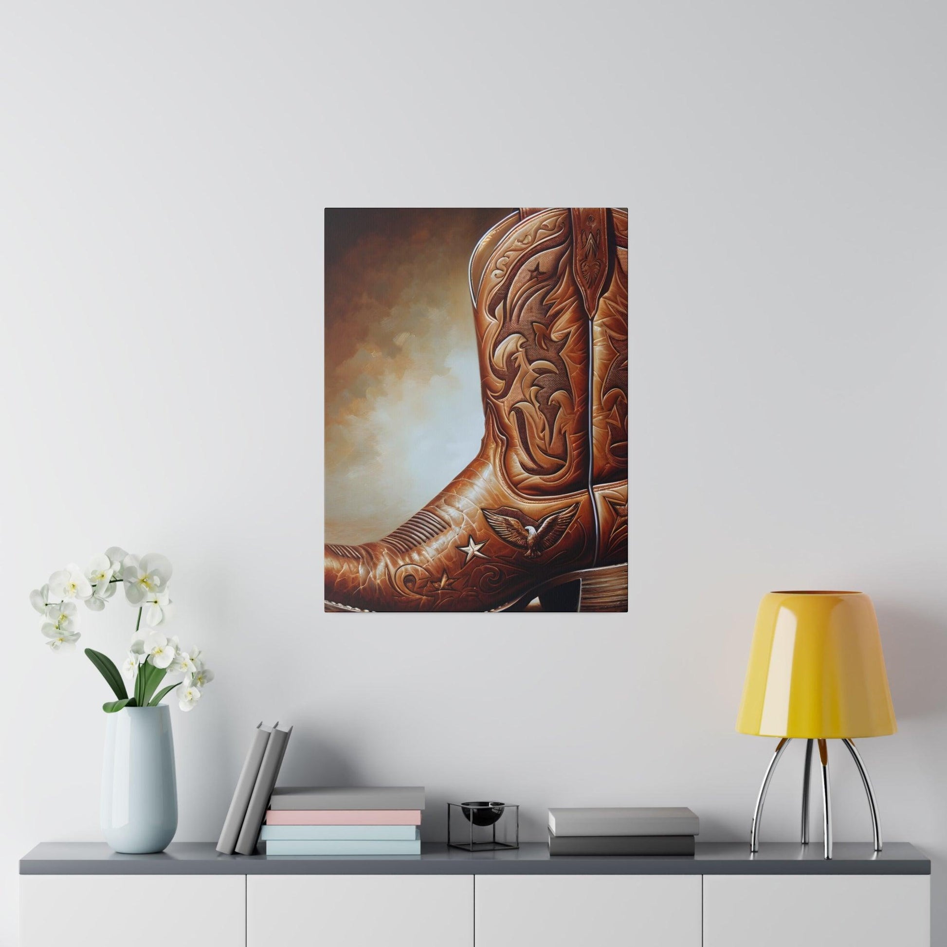 "Western Whispers: A Cowboy Boots Canvas Art Odyssey" - The Alice Gallery