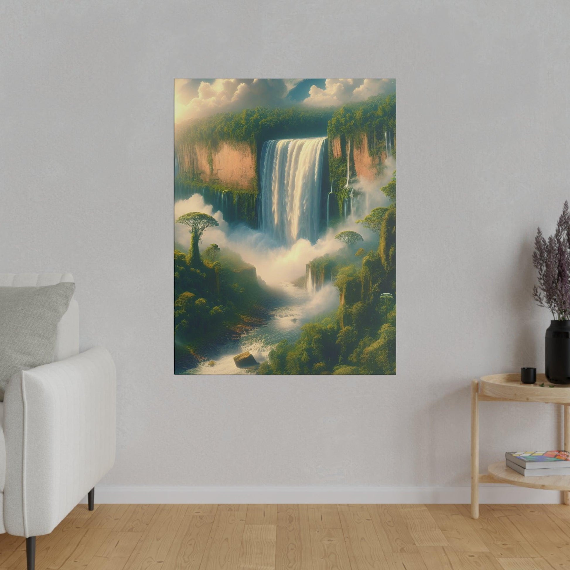 "Cascade Elegance: Waterfall Canvas Wall Art" - The Alice Gallery