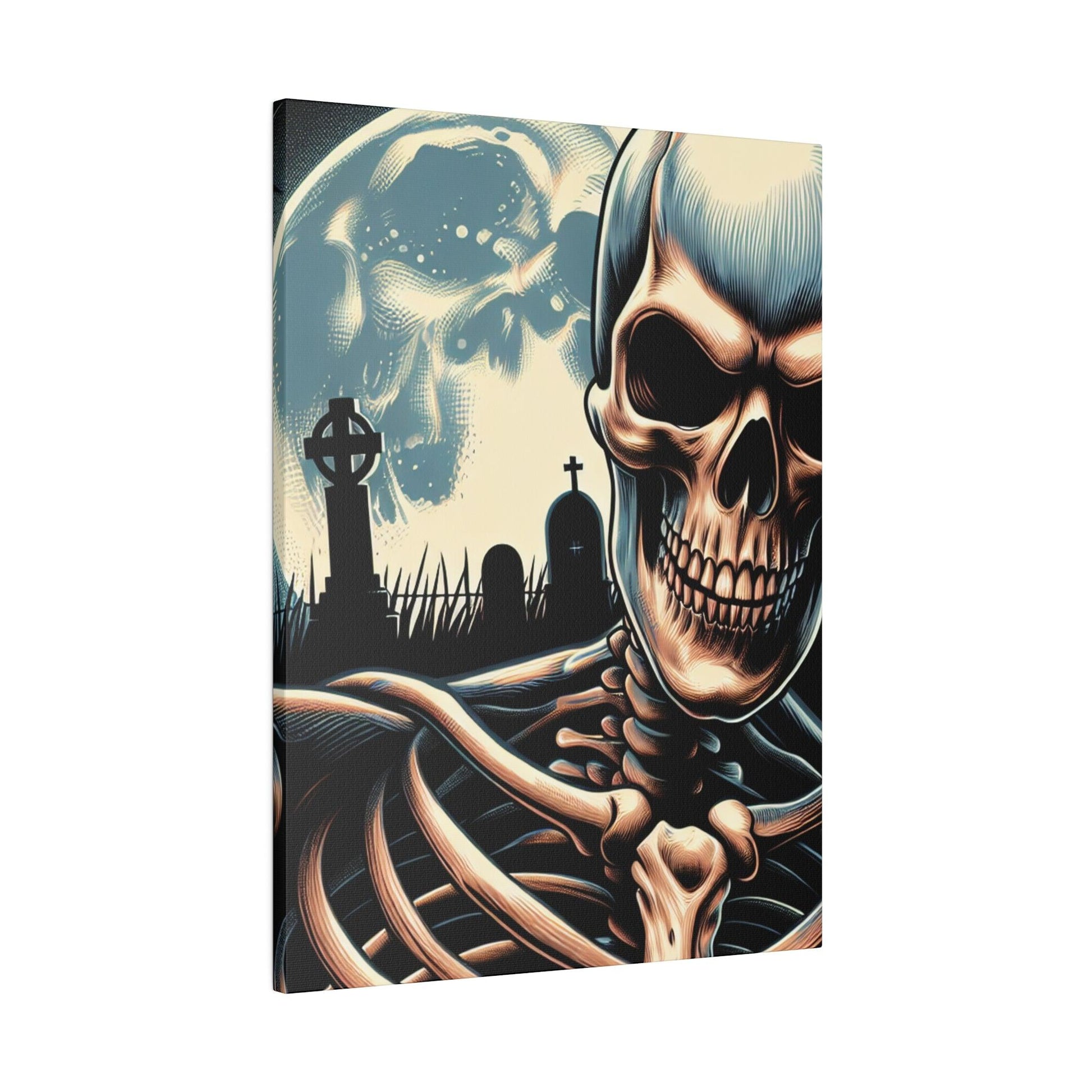 "Skeleton Whispers - Enigmatic Canvas Wall Art" - The Alice Gallery