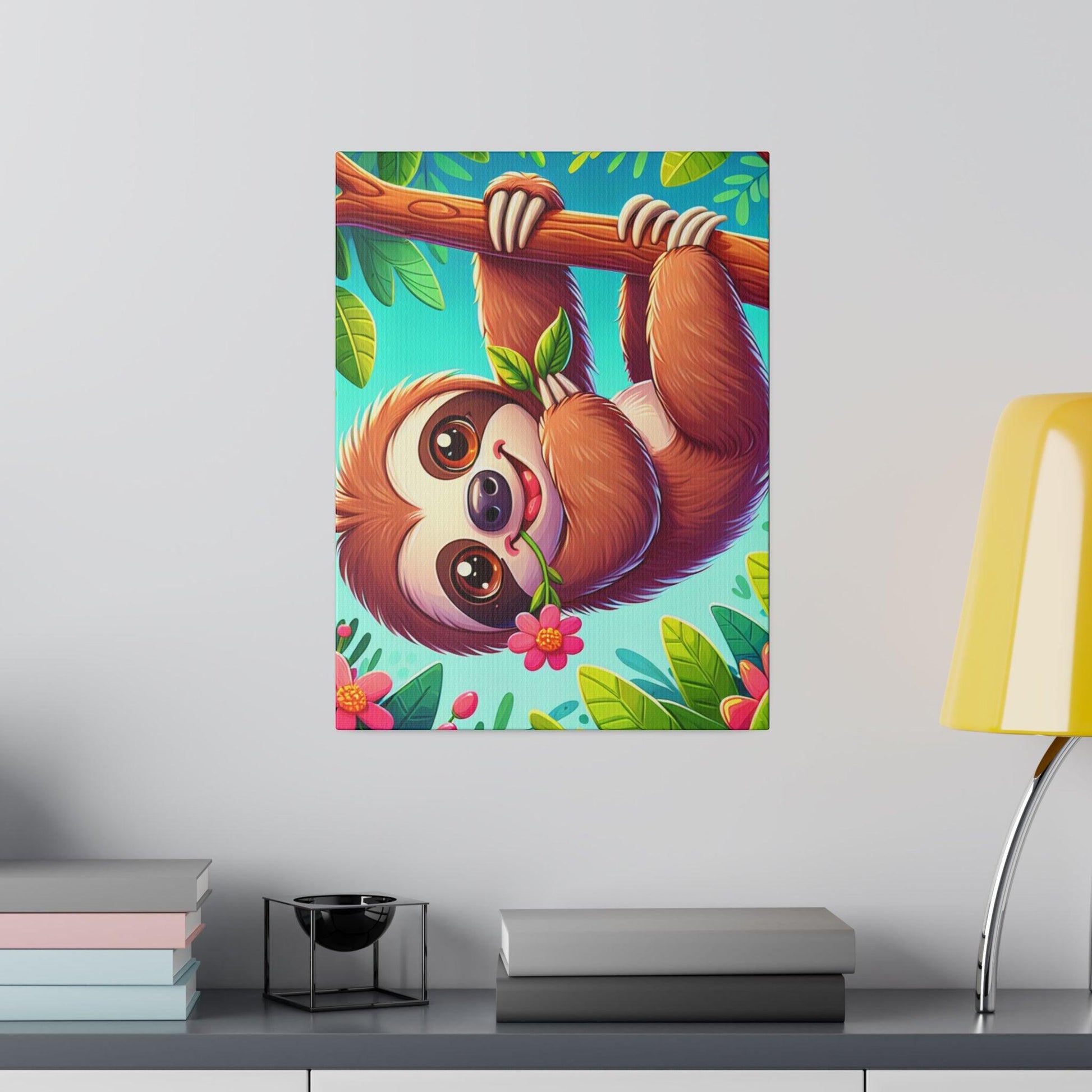 "Sloth Sanctuary Serenity Canvas Wall Art" - The Alice Gallery