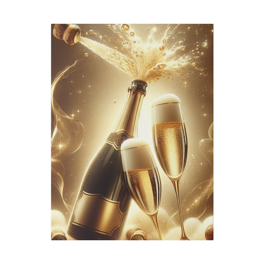 "Champagne Whispers: Abstract Canvas Wall Art" - The Alice Gallery