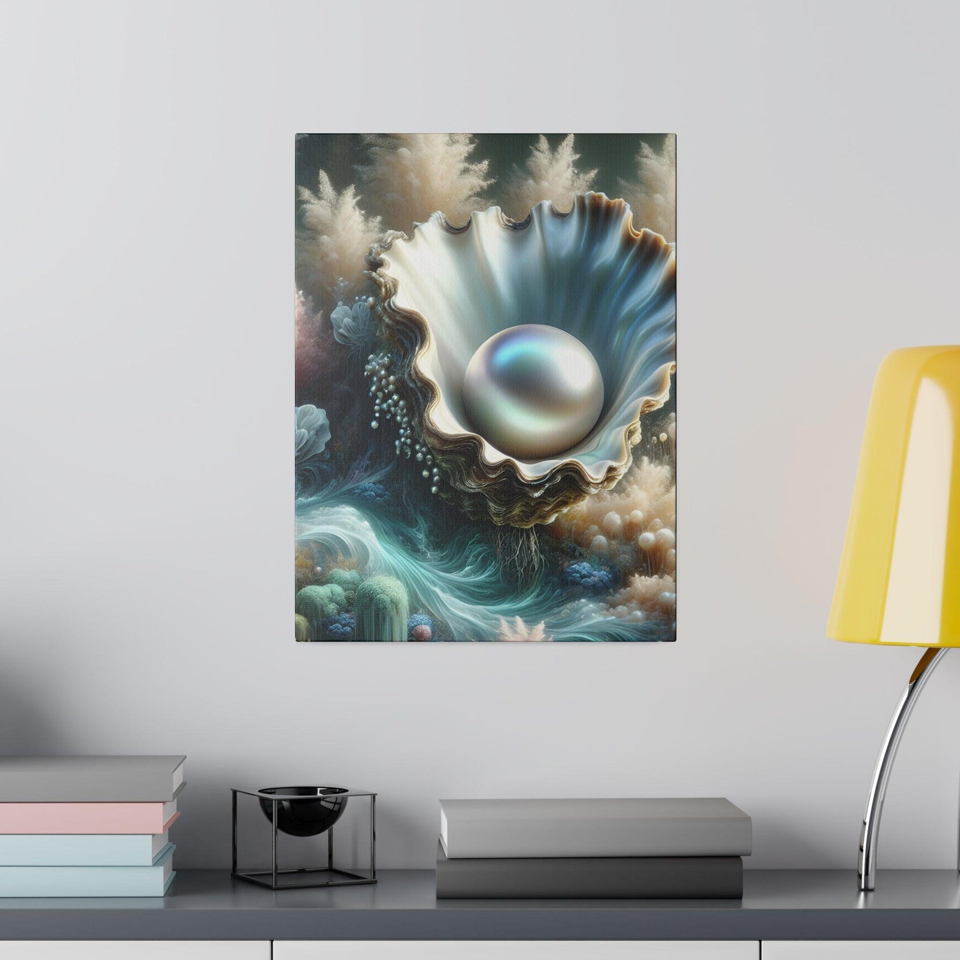 "Oyster Oasis: Timeless Elegance Canvas Wall Art" - The Alice Gallery