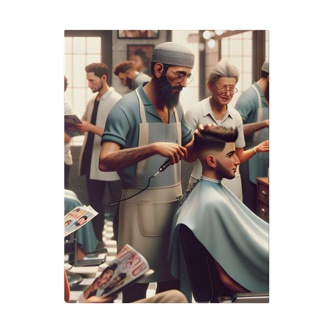 "Cutting Edge Charm: Barber Shop Canvas Wall Art Collection" - The Alice Gallery
