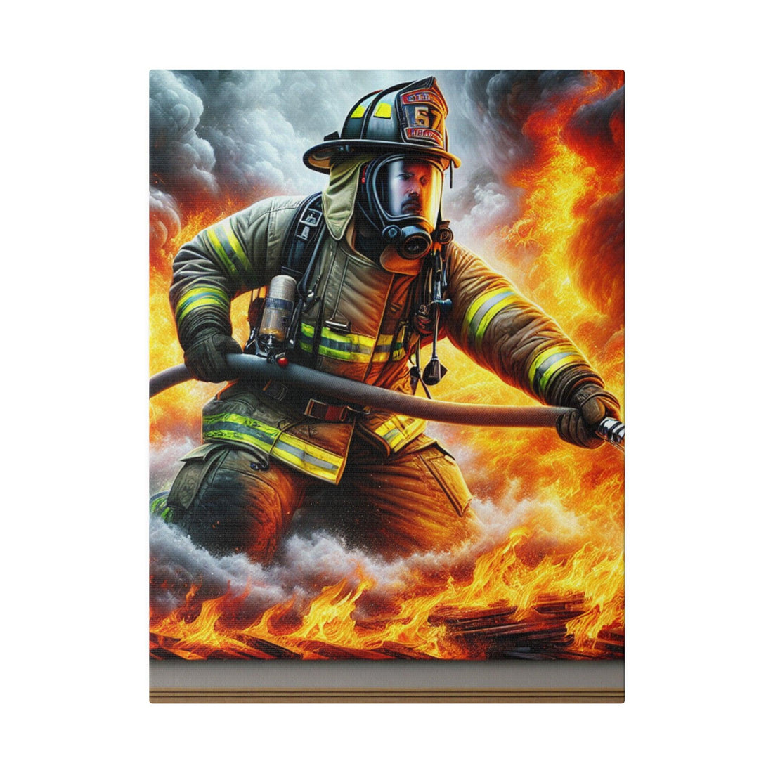 "Firefighter's Valor Canvas Wall Art" - Canvas - The Alice Gallery