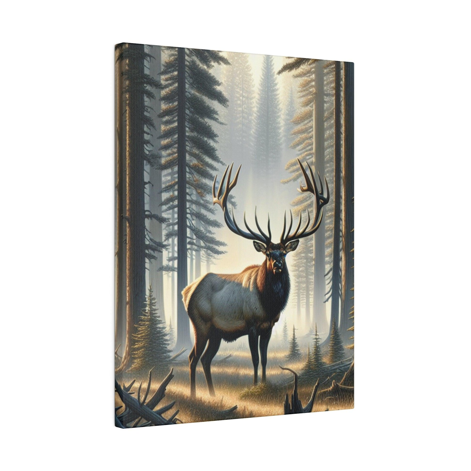 "Elk Enchantment: Majestic Canvas Wall Art" - The Alice Gallery