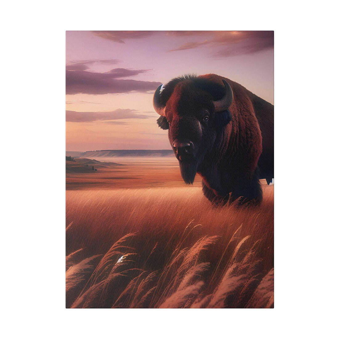 "Monarch of the Plains: Majestic Buffalo Canvas Art" - The Alice Gallery