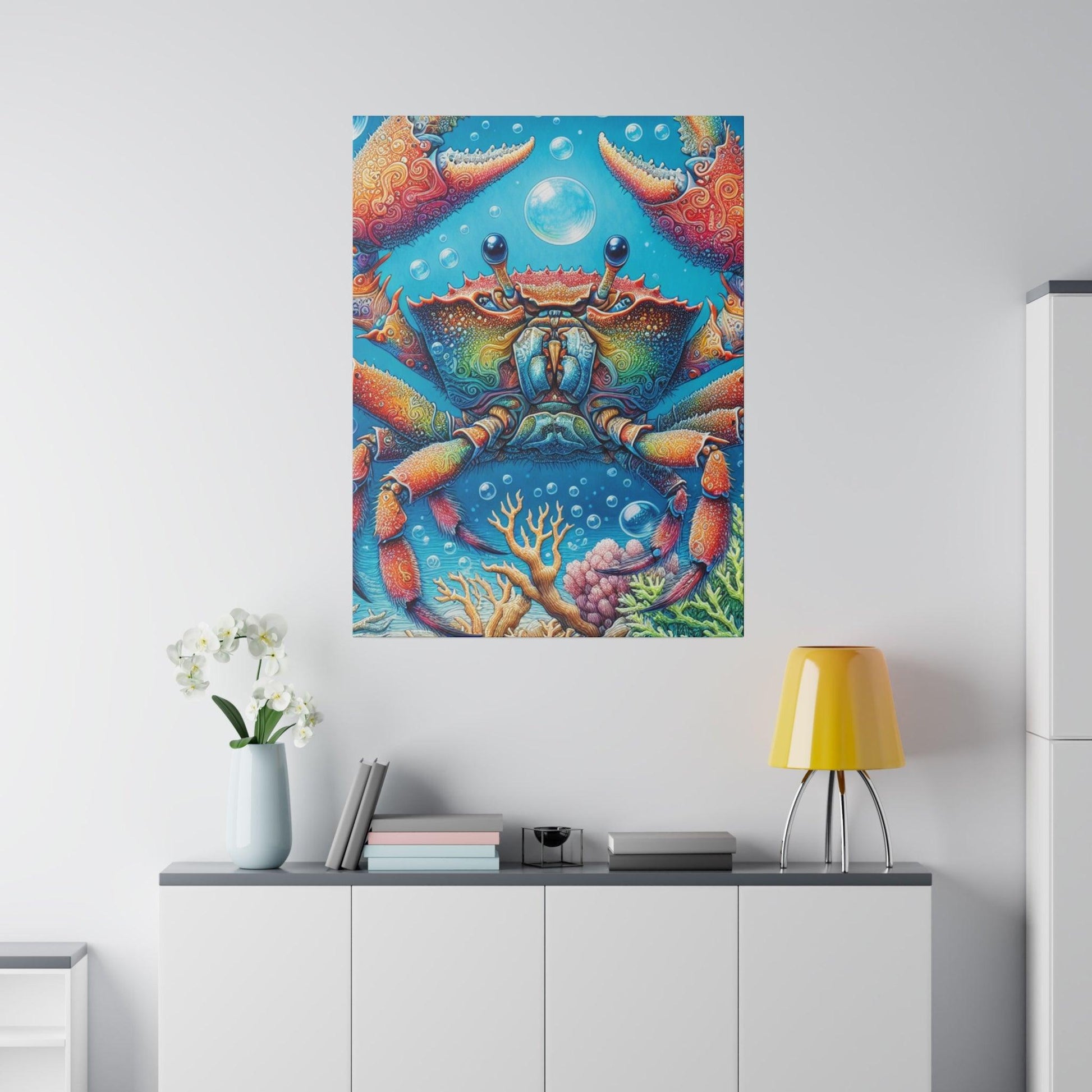"Crab Connexion: Coastal Canvas Wall Art" - Canvas - The Alice Gallery