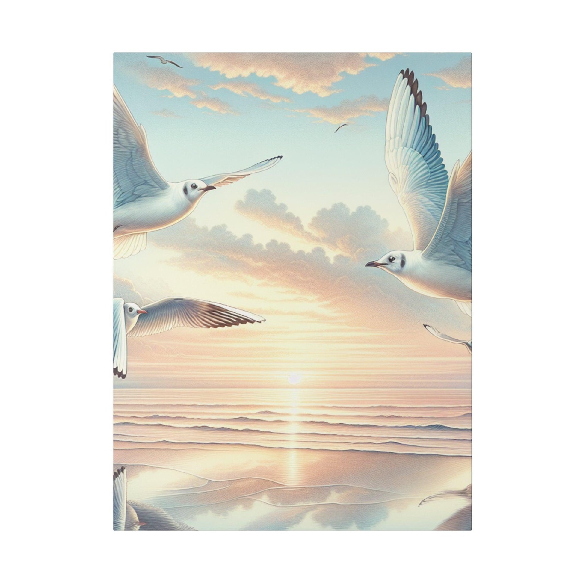 "Seagull Serenity: Coastal Canvas Wall Art" - The Alice Gallery