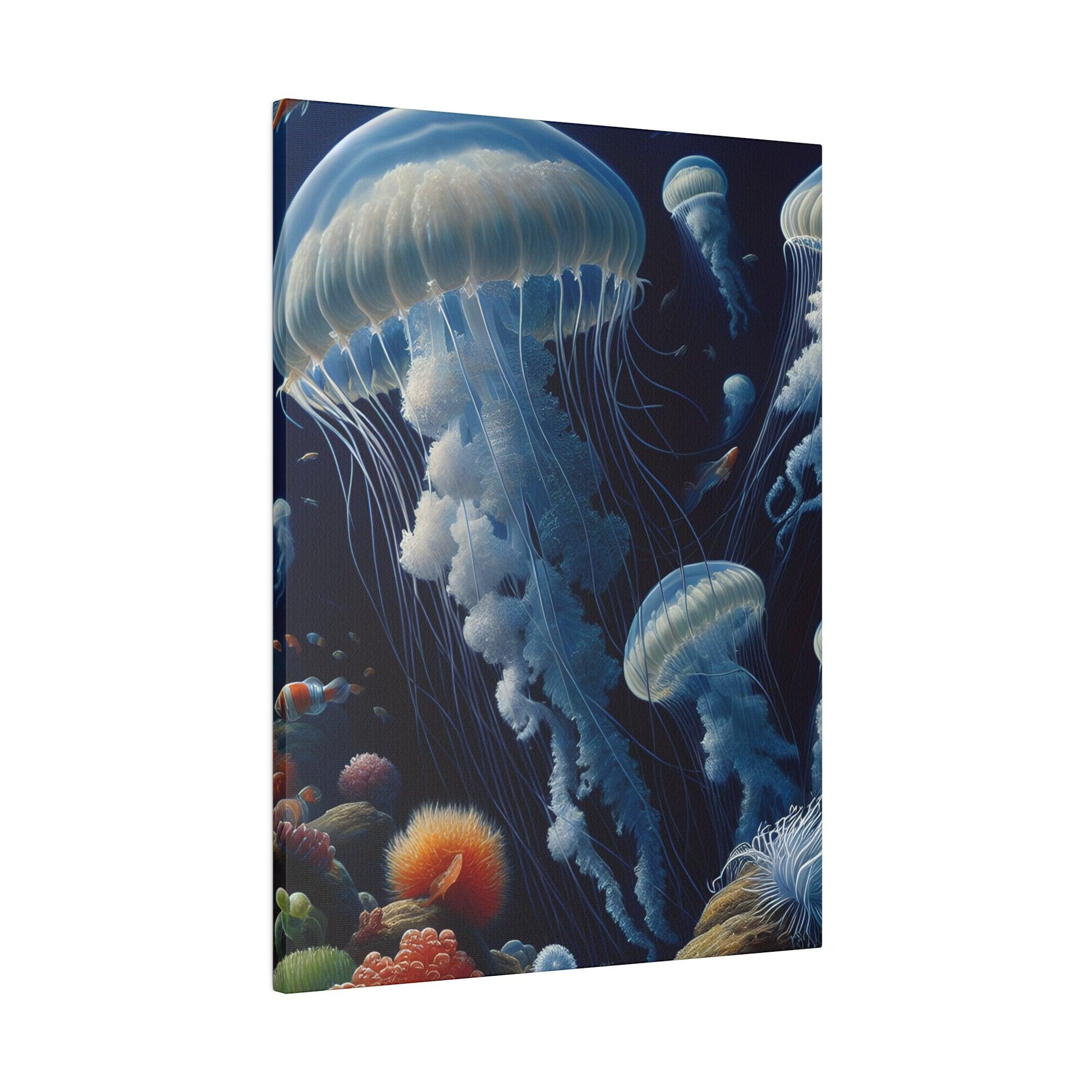 "Whispering Waves: Jellyfish Dreams Canvas Wall Art" - The Alice Gallery