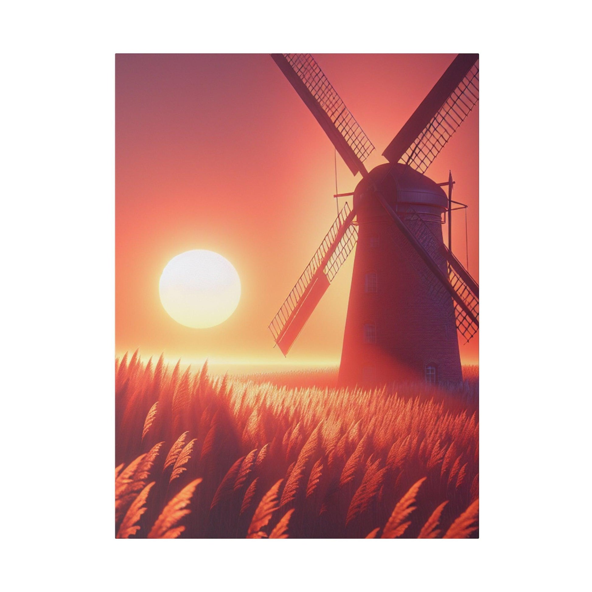 "Windmill Whispers: Vintage-Inspired Canvas Wall Art" - The Alice Gallery