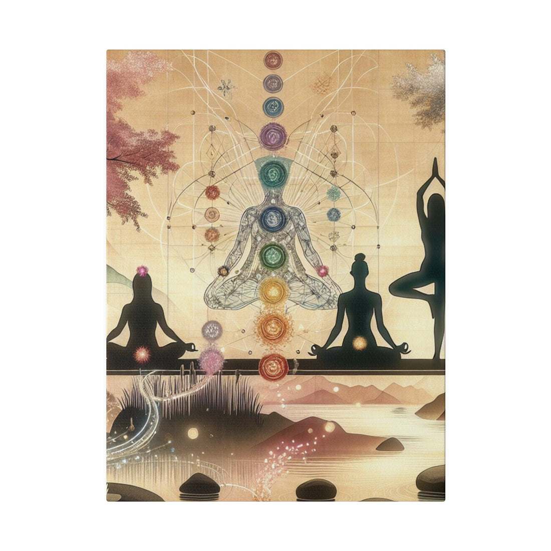 "Tranquil Om: The Yoga-inspired Canvas Wall Art" - The Alice Gallery