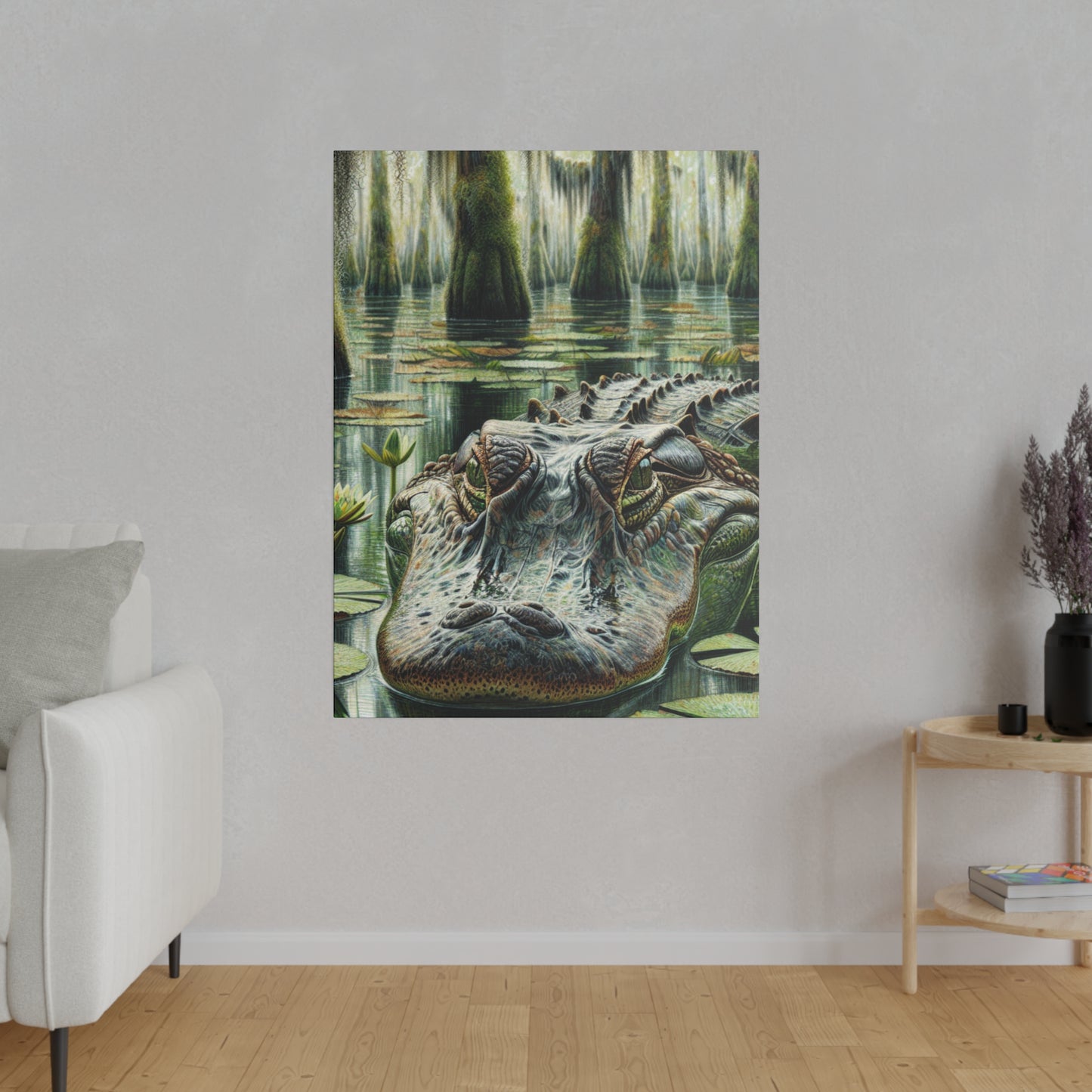 "Alligator Majesty: Exotic Canvas Wall Art"