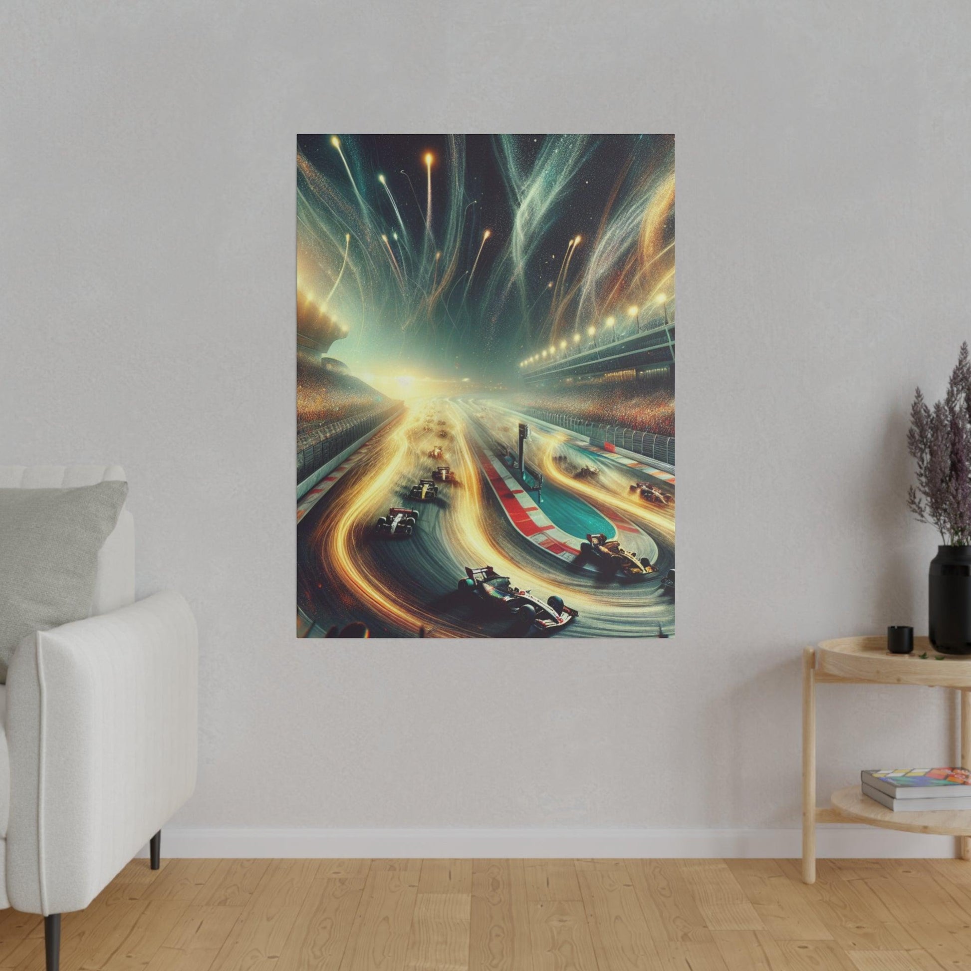 "Speedway Serenade: Race Track Canvas Wall Art" - The Alice Gallery