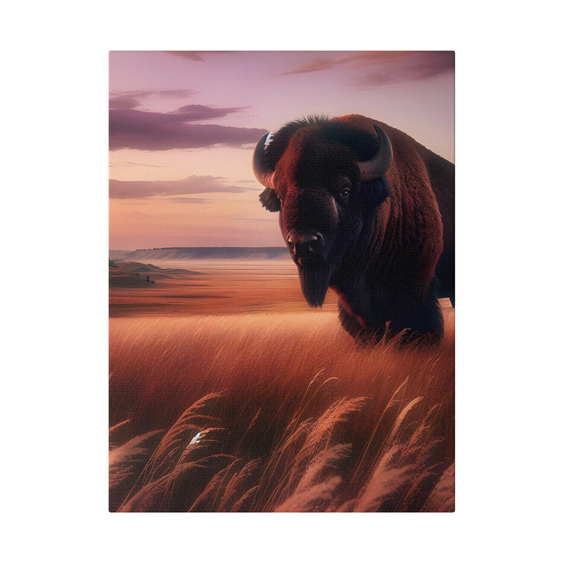"Monarch of the Plains: Majestic Buffalo Canvas Art" - The Alice Gallery
