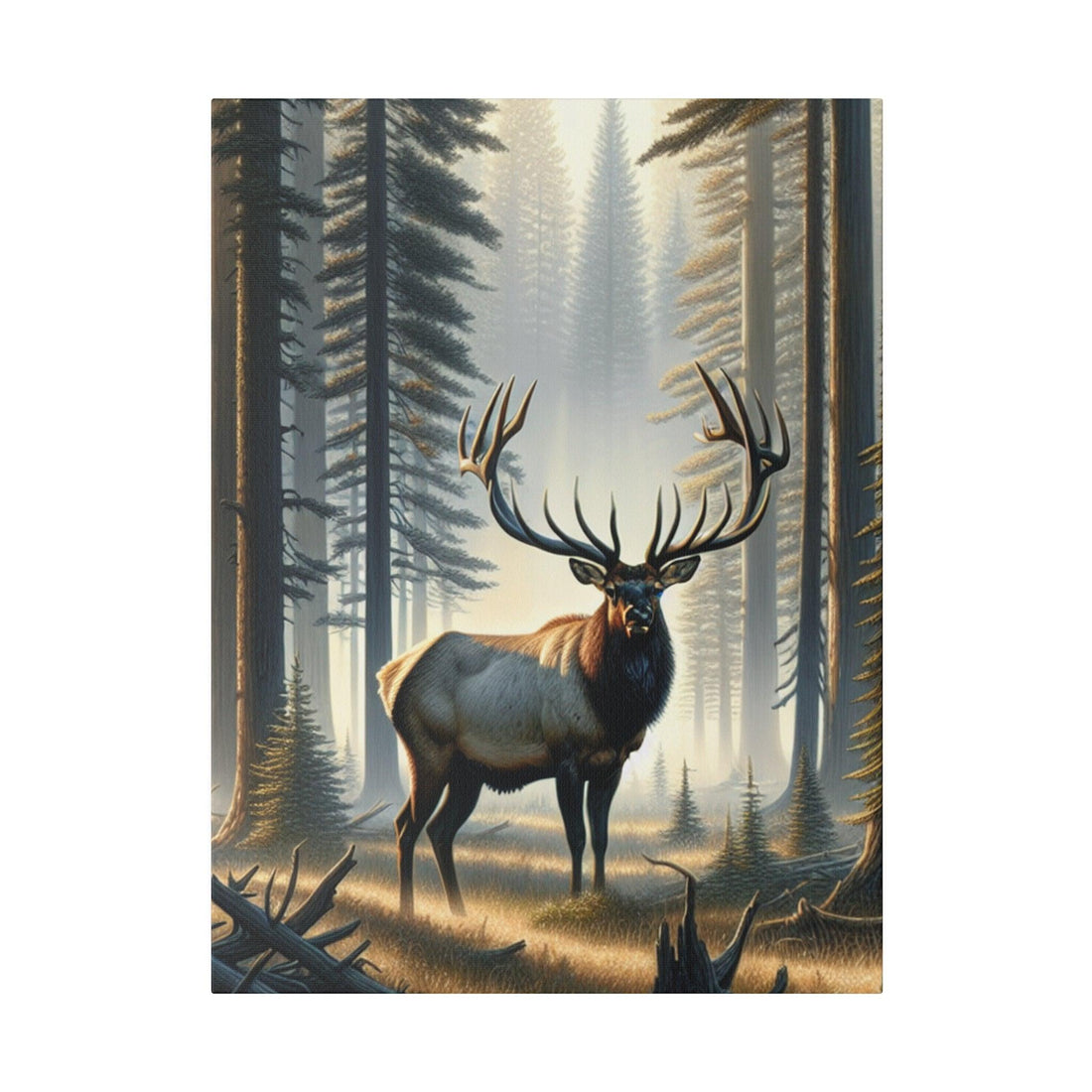 "Elk Enchantment: Majestic Canvas Wall Art" - The Alice Gallery