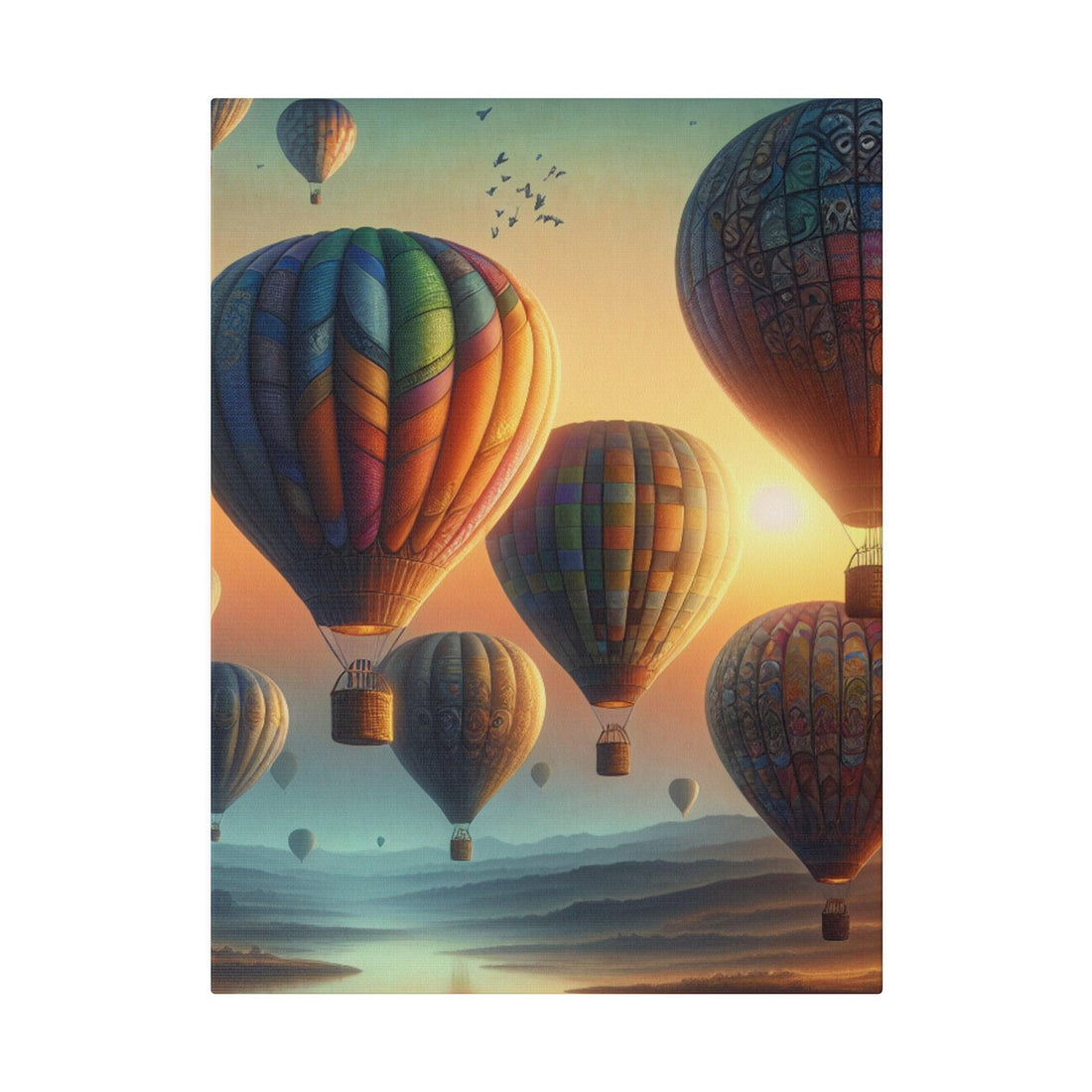 "Skyward Serenity: Hot Air Balloon Canvas Wall Art" - The Alice Gallery