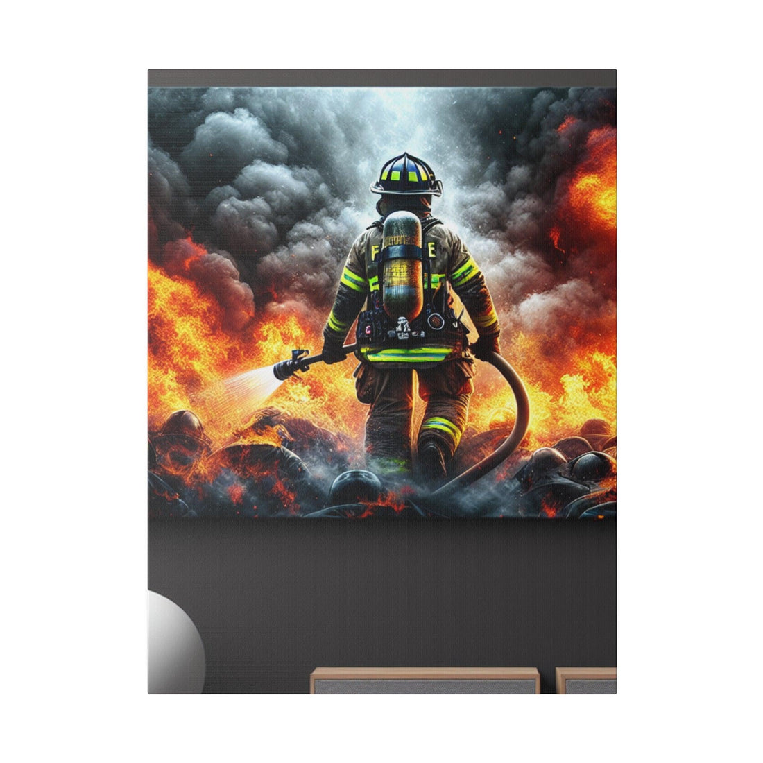 "Blaze Valor: Firefighter Tribute Canvas Wall Art" - Canvas - The Alice Gallery