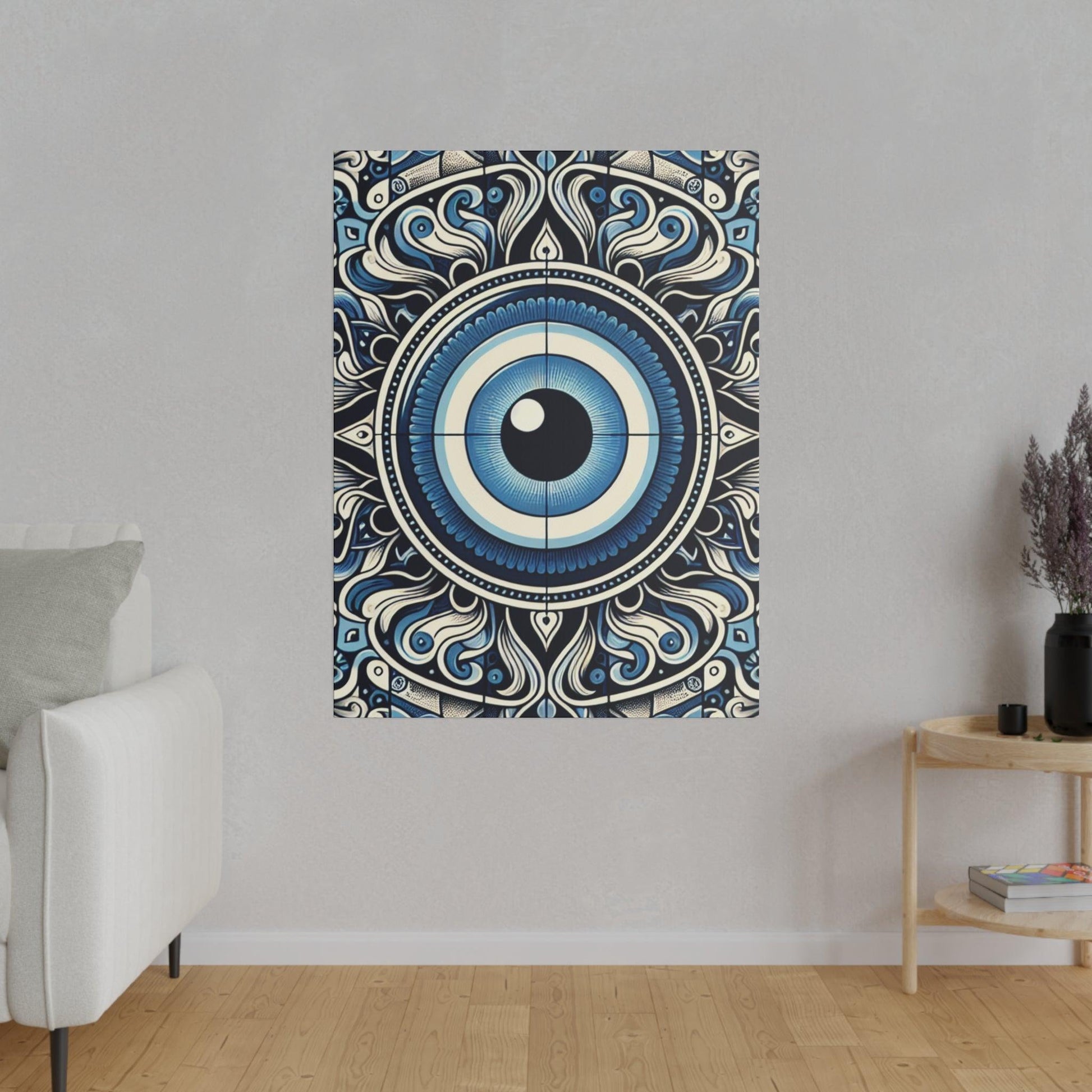 "Evil Eye Enigma: Mystical Canvas Wall Art" - Canvas - The Alice Gallery