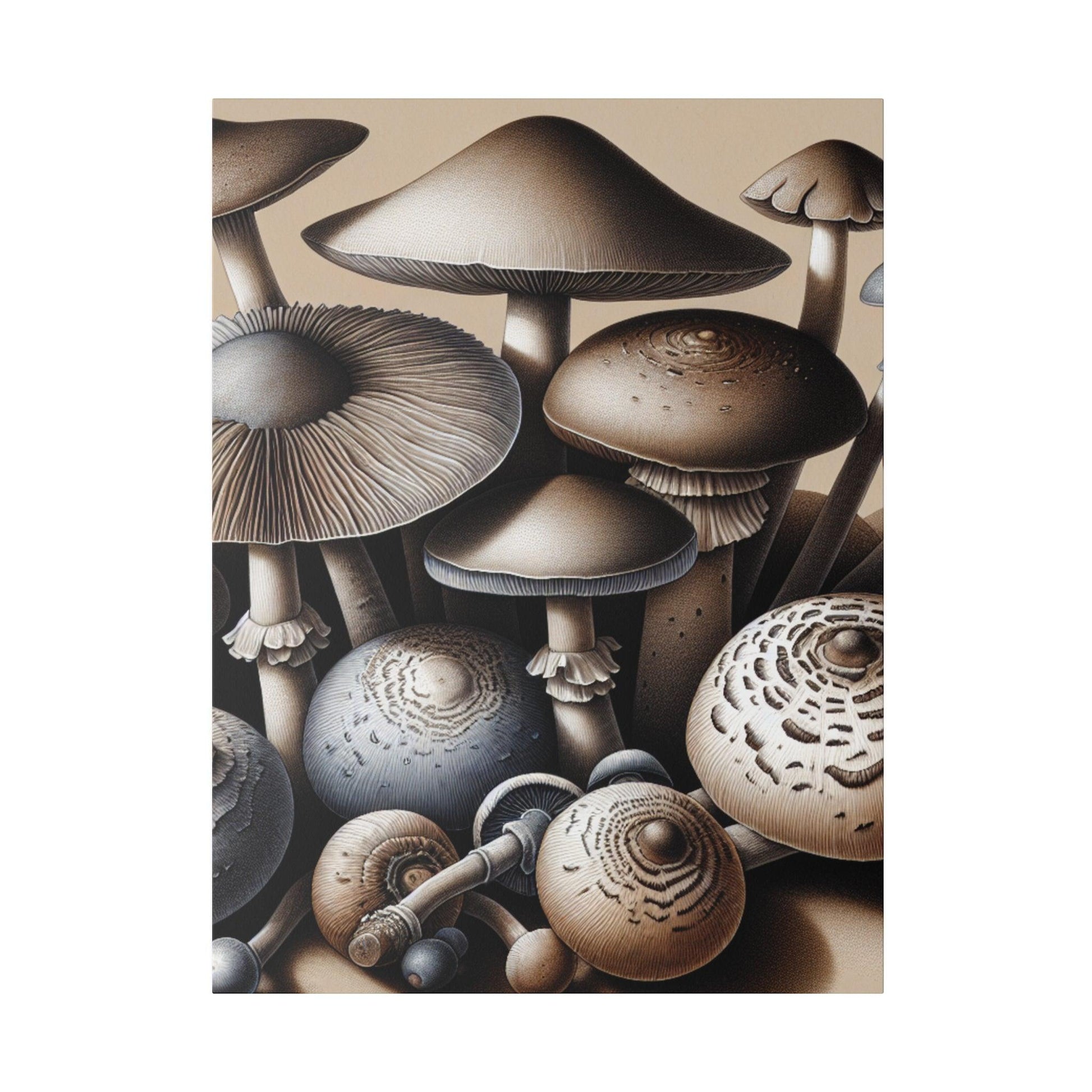 "Mystic Mushroom Medley Canvas Wall Art" - The Alice Gallery