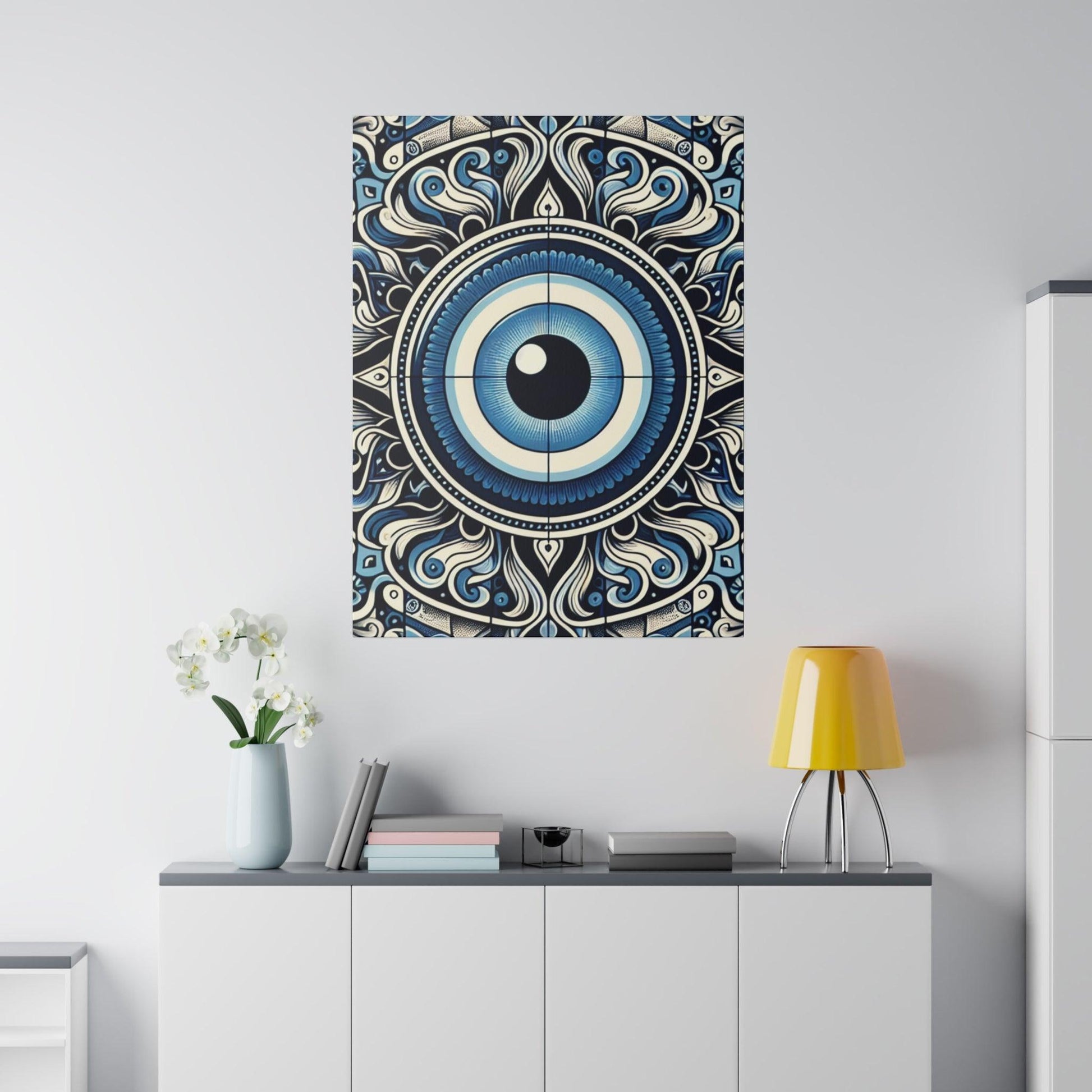 "Evil Eye Enigma: Mystical Canvas Wall Art" - Canvas - The Alice Gallery