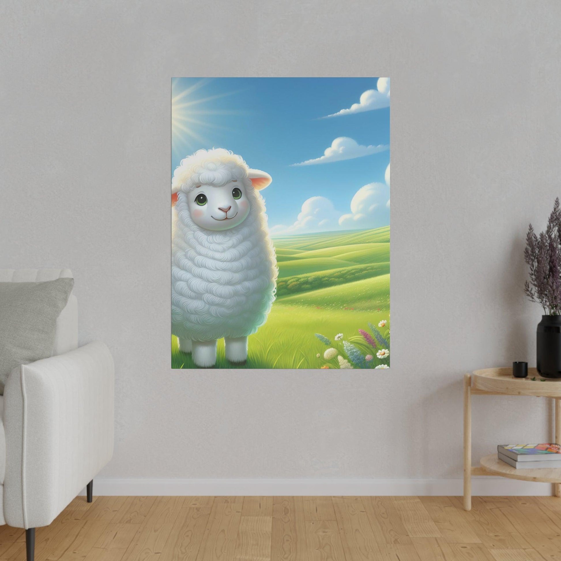 "Pastoral Whispers: Sheep Serenity Canvas Wall Art" - The Alice Gallery