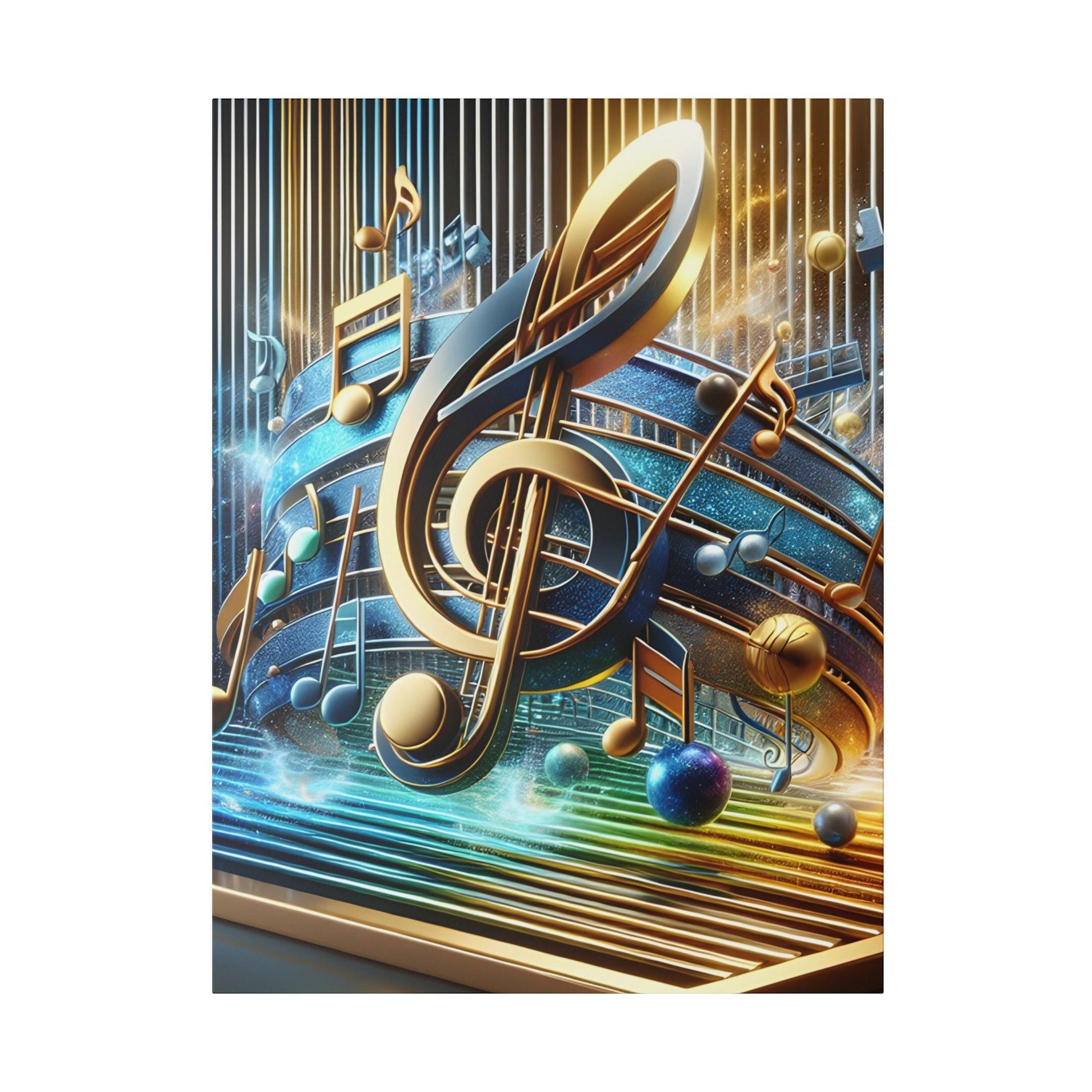 "Harmonic Symphony - Music Note Canvas Wall Art" - The Alice Gallery