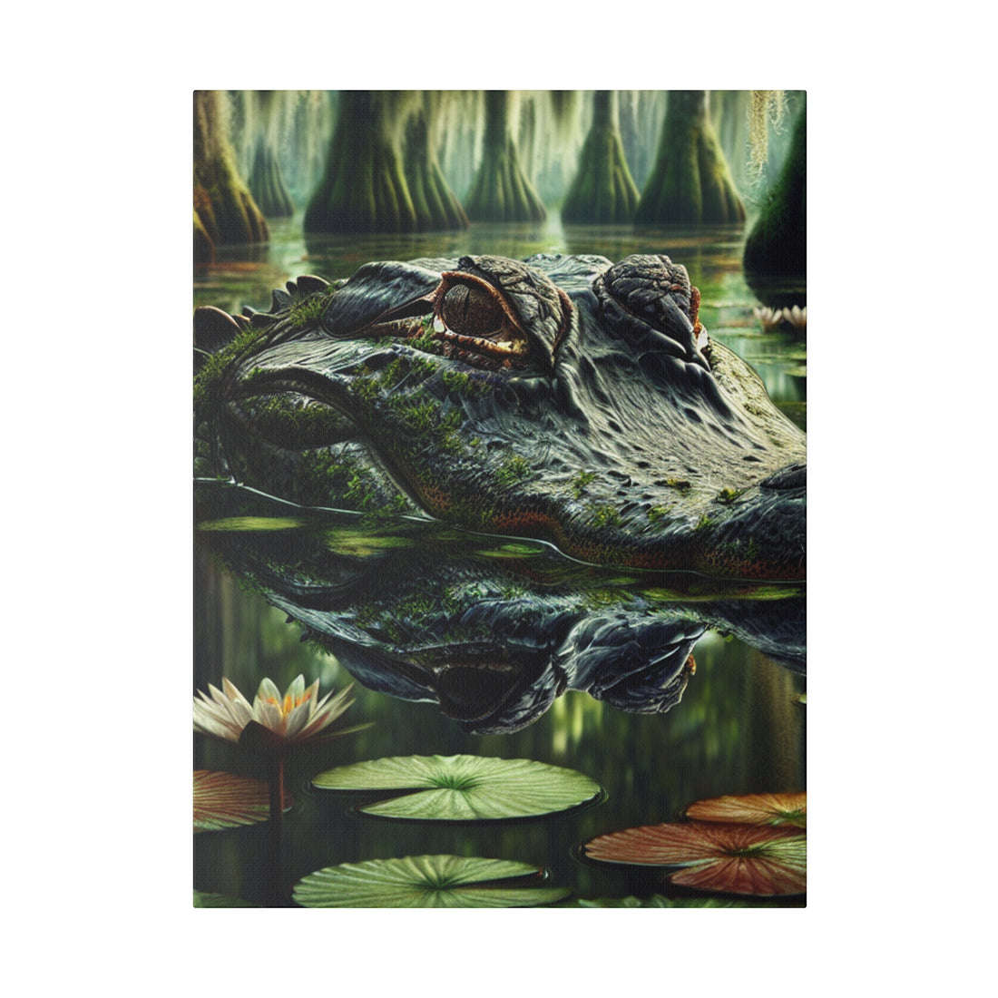 "Alligator Elegance: Captivating Canvas Wall Art"