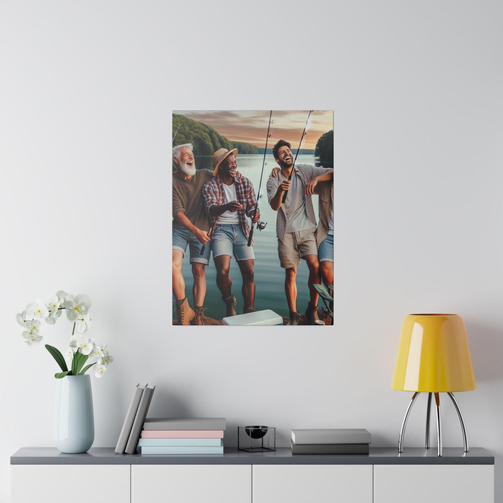 "Reel Impressions: Fishing Oasis Canvas Wall Art" - The Alice Gallery