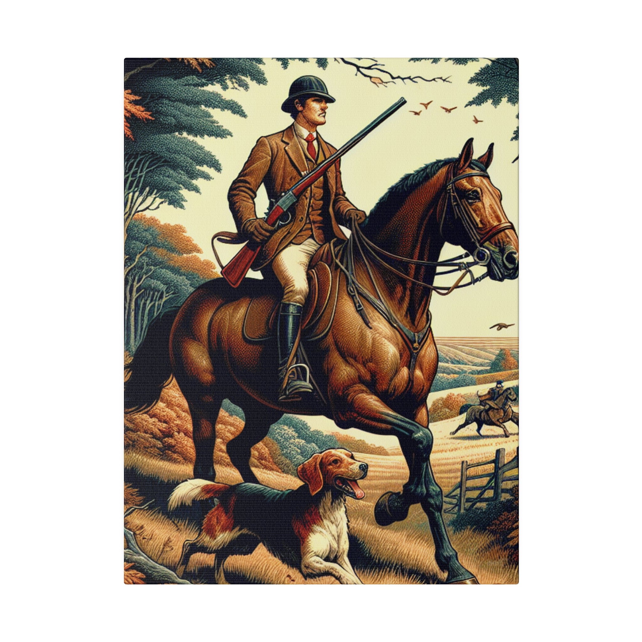 "Wild Pursuit: A Hunting Symphony on Canvas Wall Art"