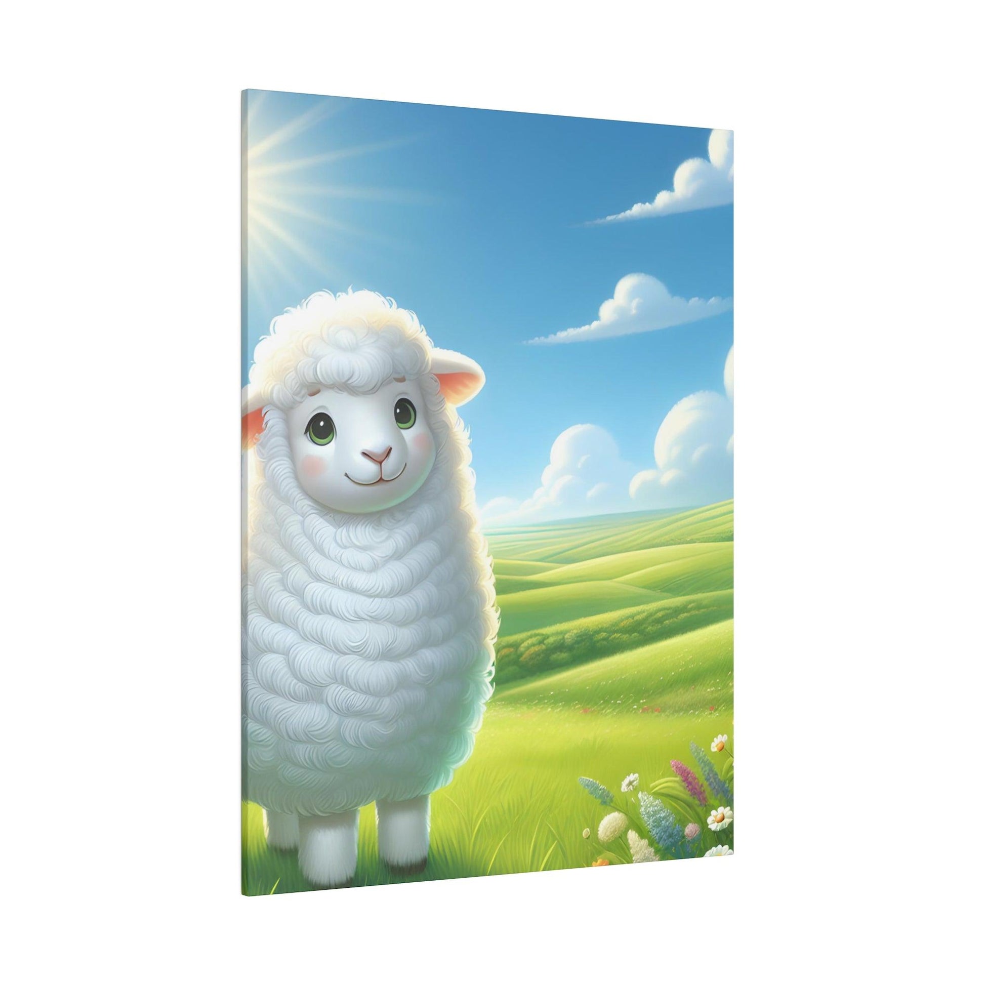 "Pastoral Whispers: Sheep Serenity Canvas Wall Art" - The Alice Gallery