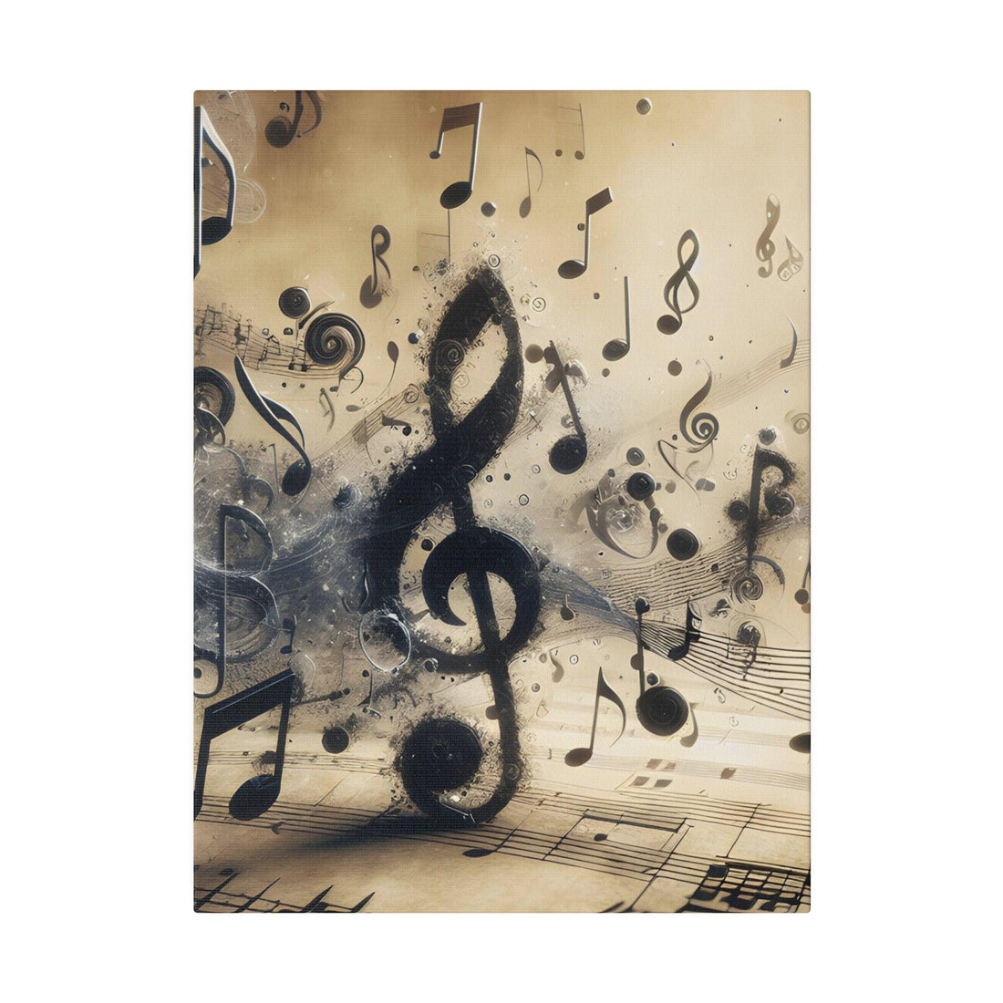 "Symphony Strokes: The Music Note Masterpiece Canvas" - The Alice Gallery
