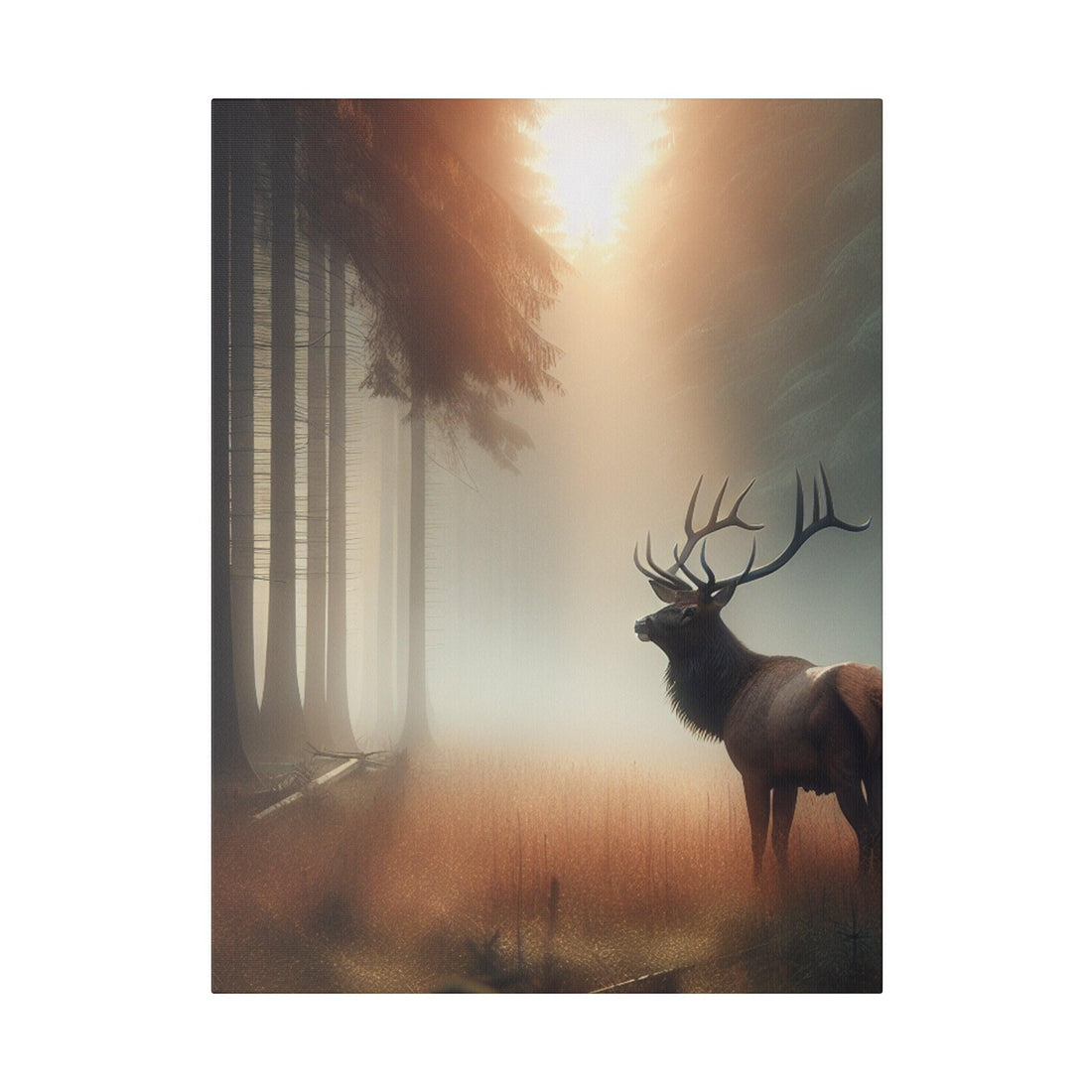 "Elk Enchantment: Majestic Wilderness Canvas Wall Art" - The Alice Gallery